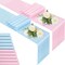 12 Pcs Pink Blue Table Runner, 72 Inch Satin Table Runner for Baby Shower, Gender Reveal, New Year, Valentines Day, Wedding Banquet, Birthday Party